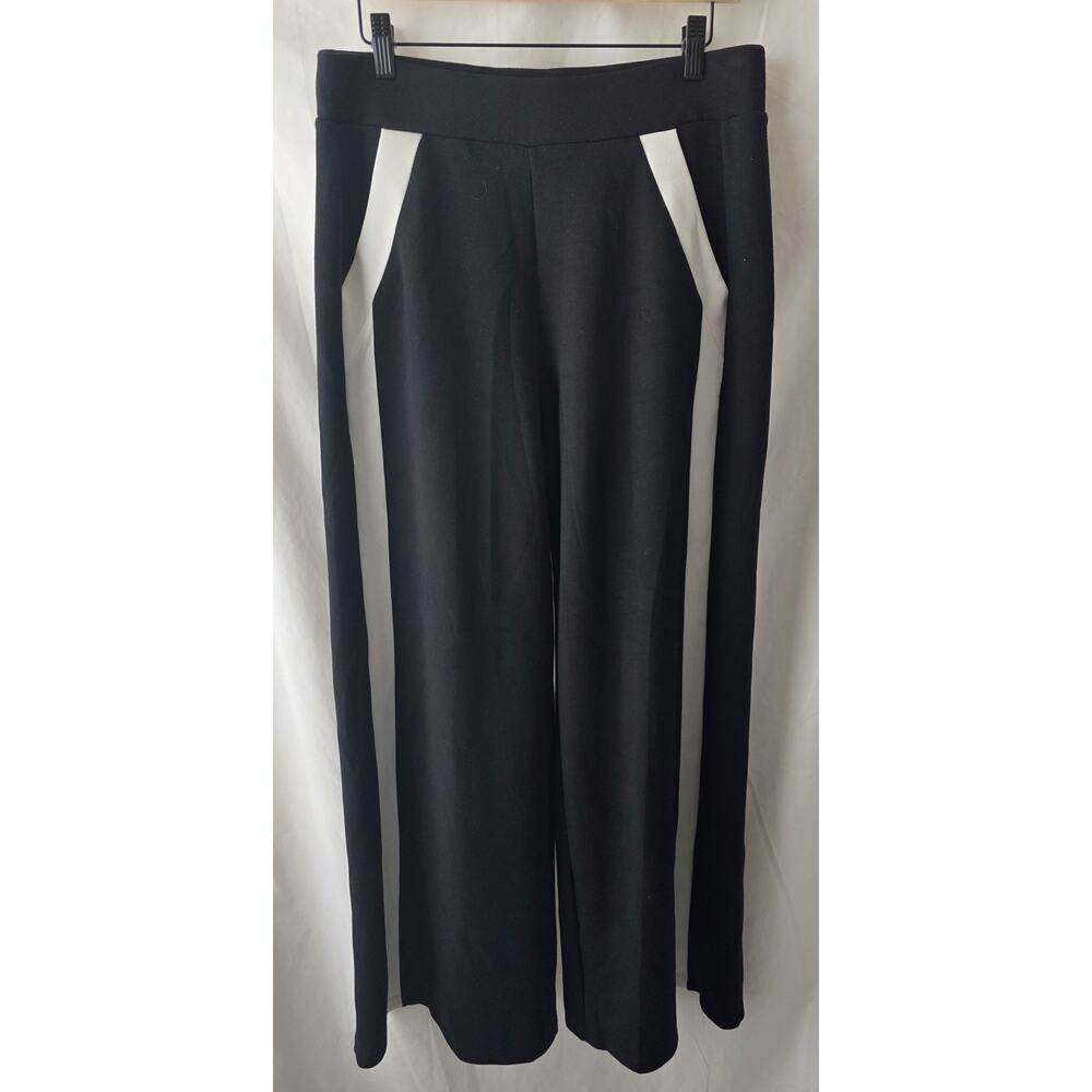 Spanx AirEssentials Stripe Track Pants Black White Size Large